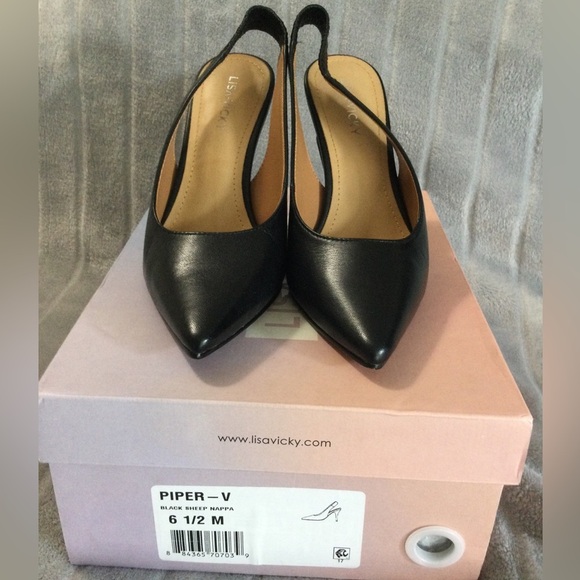 Lisa Vicky Piper Pointed Toe Slingback Pumps Size 6.5 - Picture 3 of 11